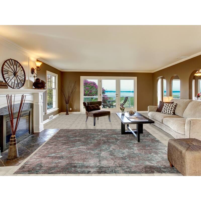 Contemporary Abstract Indian Area Rug Handmade Bedroom Wool Carpet - 8'3"x 9'10"