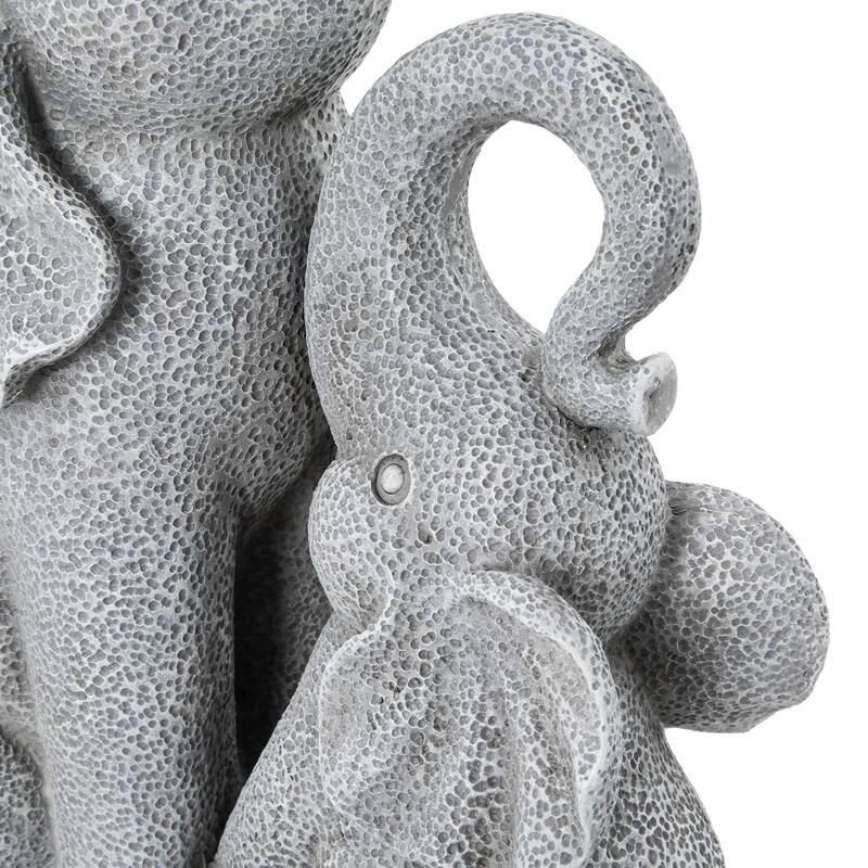 Glitzhome 18.25''H Resin Mother and Baby Elephant Statue