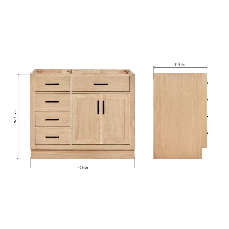 Ariel T042S-R-BC Hepburn 42" Single Free Standing Vanity Cabinet Only