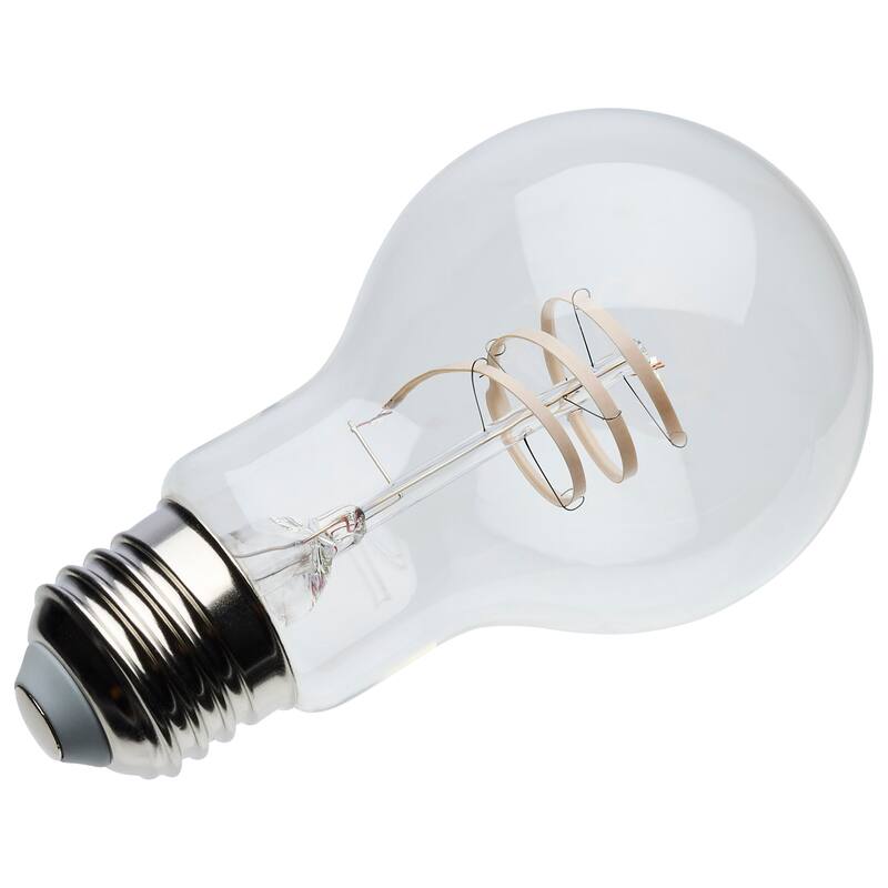 6W LED Reminiscent Flex Gray Coil Filament A19 Medium Base 2700K CCT 120V - Clear