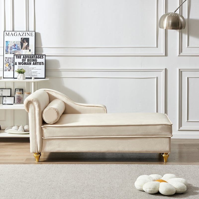 Modern Upholstery Chaise Lounge Chair with Storage Velvet