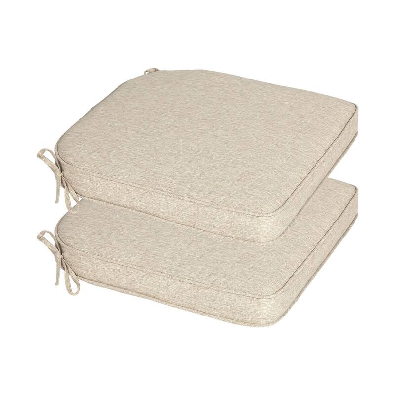 Aoodor Outdoor Dining Chair Cushions Set of 2, Waterproof Patio Furniture Seat Cushions, 18 x 19 inch - 18"x19" - Brown