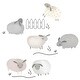 preview thumbnail 7 of 8, Lambs & Ivy Sleepy Sheep 5-Piece Gray/White Watercolor Baby Crib Bedding Set