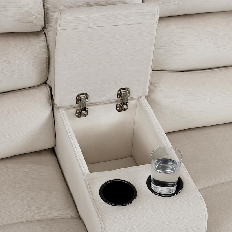 MCombo 61.6'' Wall Hugger Power Loveseat Recliner Sofa with Adjustable Headrest and USB A & C Charge Ports