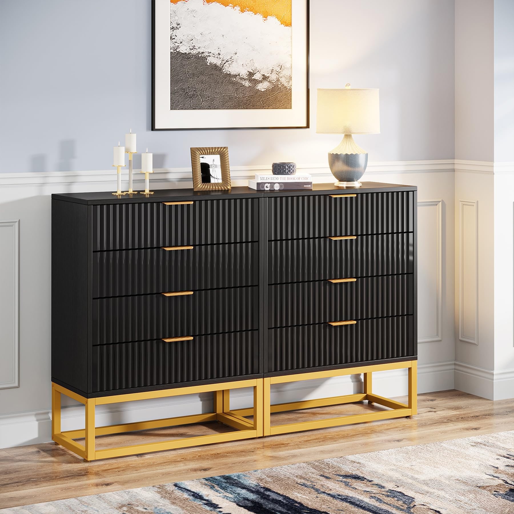 4 Drawer Chest Modern Dressers for Bedroom Chest of Drawers for Kids Bedroom Nursery Closet