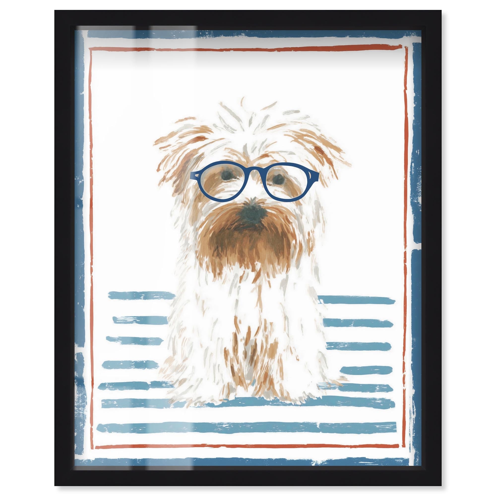 Glasses III Fun Dog Wall Decor Shadowbox Print by Art Remedy