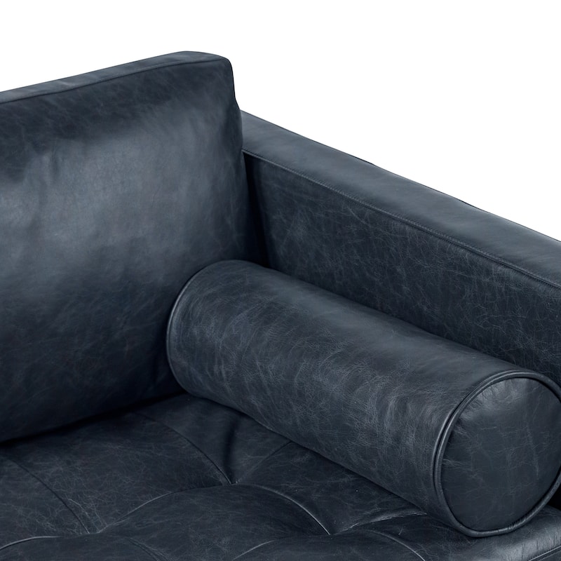 Poly & Bark Napa 82" Leather Pull-Out Convertible Sleeper Sofa - Full Grain Genuine Italian Leather