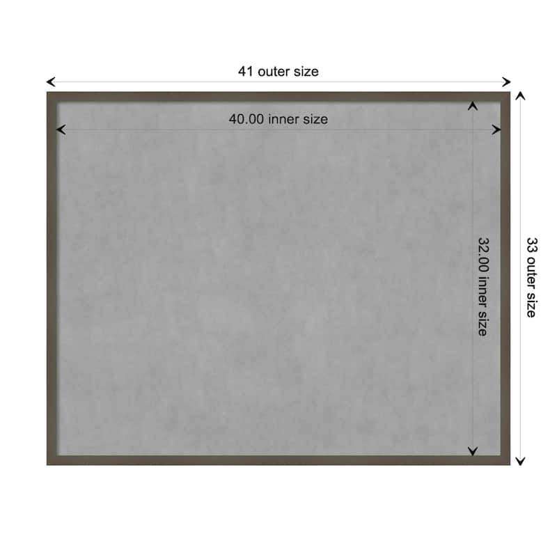 Amanti Art Svelte Clay Grey Framed Magnetic Board - Board Size 40x32