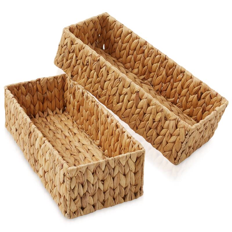 2 Bathroom Storage Baskets SeagrassHyacinth Toilet Paper Bin