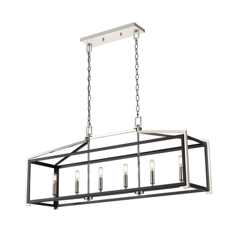 Innovations Lighting 376-6I-18-42 Wiscoy Linear Wiscoy 6 Light 42" - Black Polished Nickel