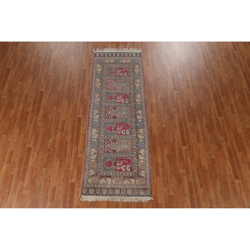 Vintage Anatolian Turkish Oriental Runner Rug Hand-knotted Wool Carpet - 3'0" x 8'8"