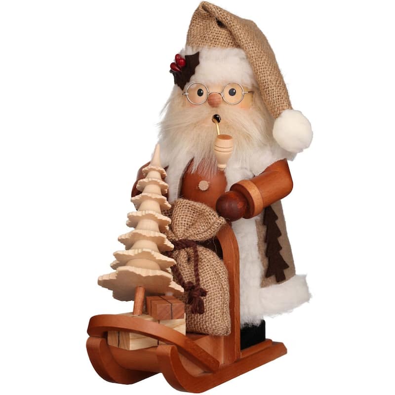 10" Christian Ulbricht Santa on Sleigh Christmas Incense Burner