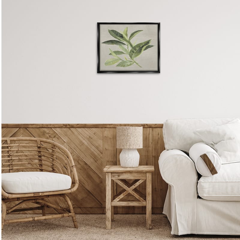 Stupell Green Tea Plant Leaf Framed Floater Canvas Wall Art Design By Lanie Loreth