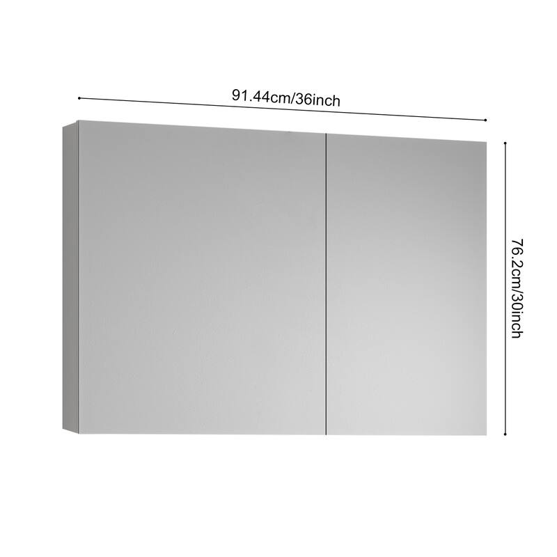 Wall Mounted Bathroom Medicine Cabinet with HD Mirror, Recessed or Surface Mount, Storage for Cosmetics & Personal Care