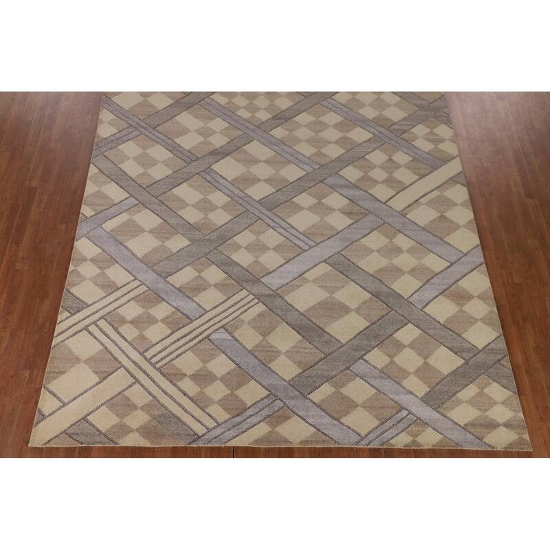 Trellis Gabbeh Oriental Area Rug Handmade Wool Carpet - 9'0" x 11'9"