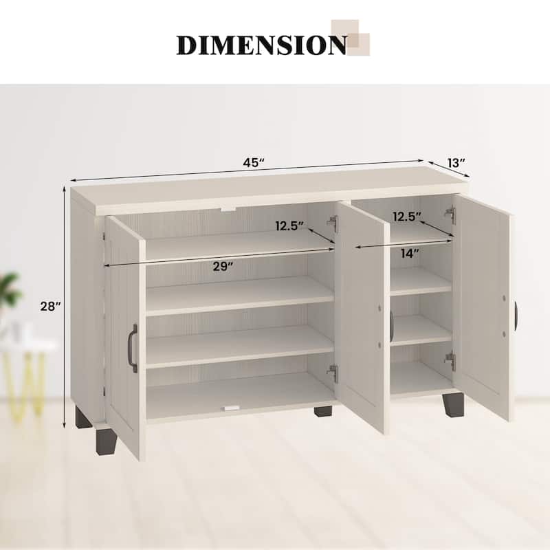 3-Door Buffet Sideboard Storage Credenza Cabinet Adjustable Shelf