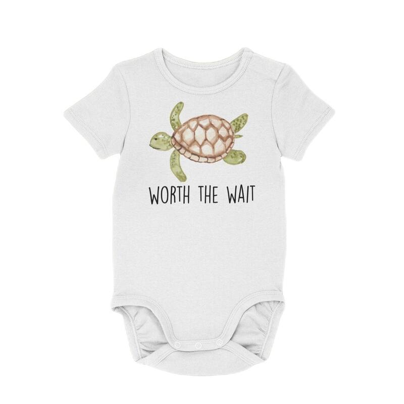 Rainbow Baby Turtle - Baby Boy Girl Clothes Infant Bodysuit Funny Cute Newborn - White - 3-6M