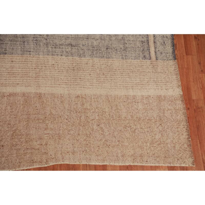 Hand Woven Oriental 100% Jute Carpet Southwestern Modern Purples Kilim Area Rug - 13' 1'' X 10' 6''