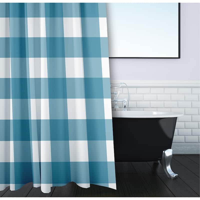 Gingham Plaid Shower Curtain