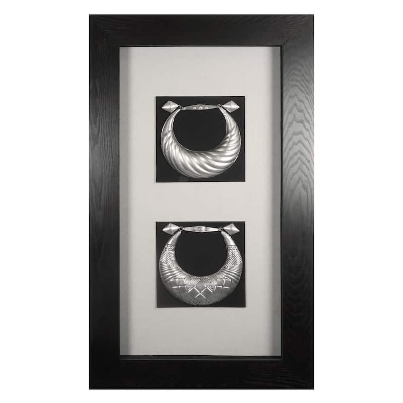 HUJI Miao Tribe Silver Jewelry Shadow Box Wall Décor - Style B