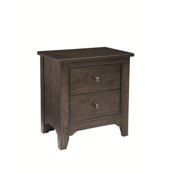 slide 2 of 2, Taylor 2-Drawer Farmhouse Wood Nightstand, River Rock Brown