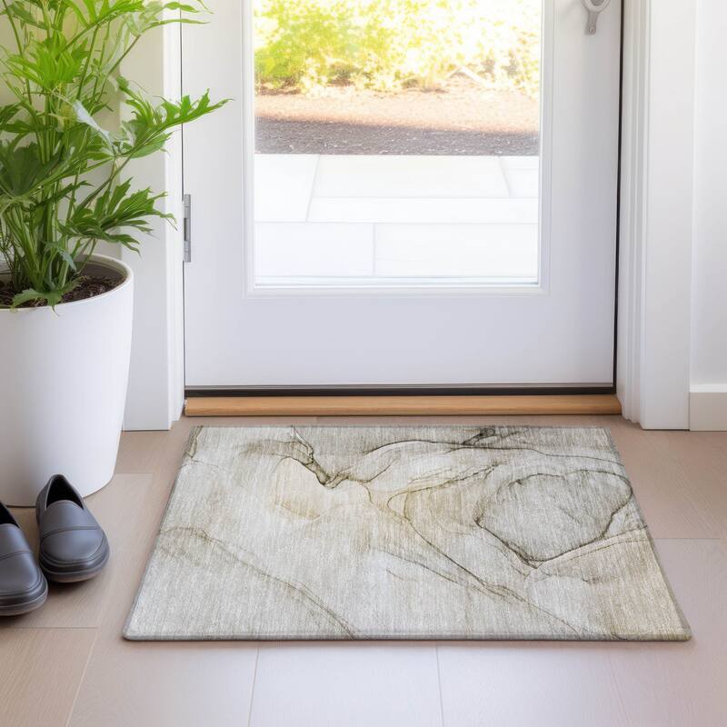 Almiso Artistic Abstract Weather Resistant Classic Meets Modern Outdoor Rug
