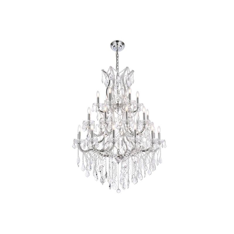 Fleur Illumination Collection Chandelier D:38in H:52in Lt:28 Chrome Finish - Chrome/royal cut crystals