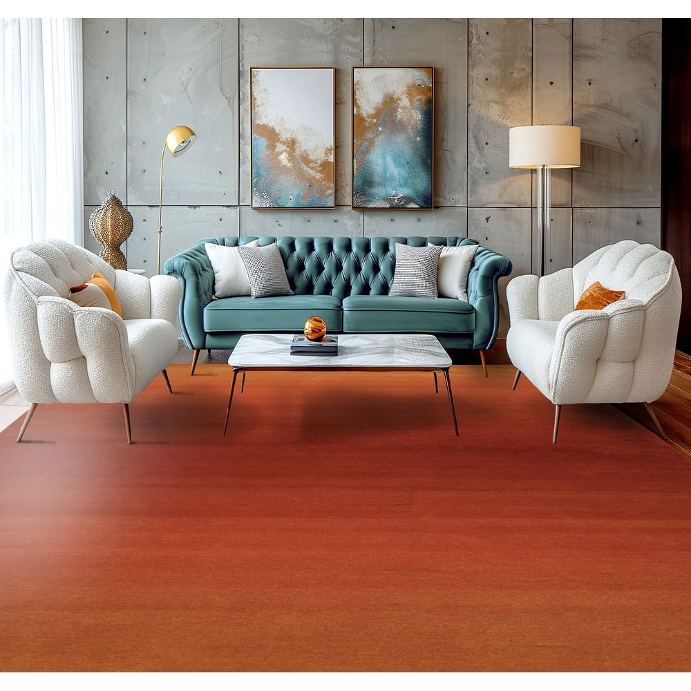 Multi Color Coral Ombre Designer Wool Rug for Modern Interiors