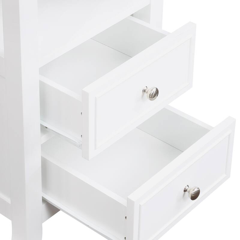 Convenience Concepts Melbourne 2 Drawer End Table with Charging Station and Shelf