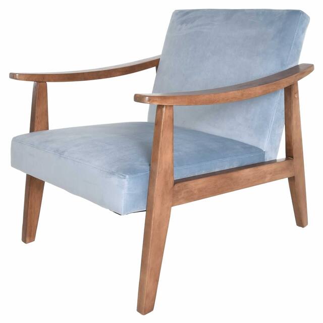 Mid-century Modern Hardwood Arm Chair - Sky Blue