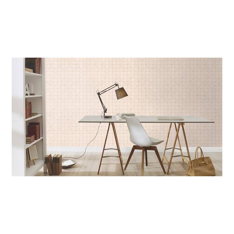 Rasch Teague Light Pink Geometric Wallpaper - 20.5 x 396 x 0.025