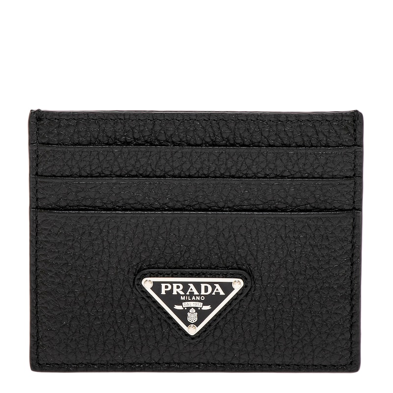 Prada Leather Card Holder - Black