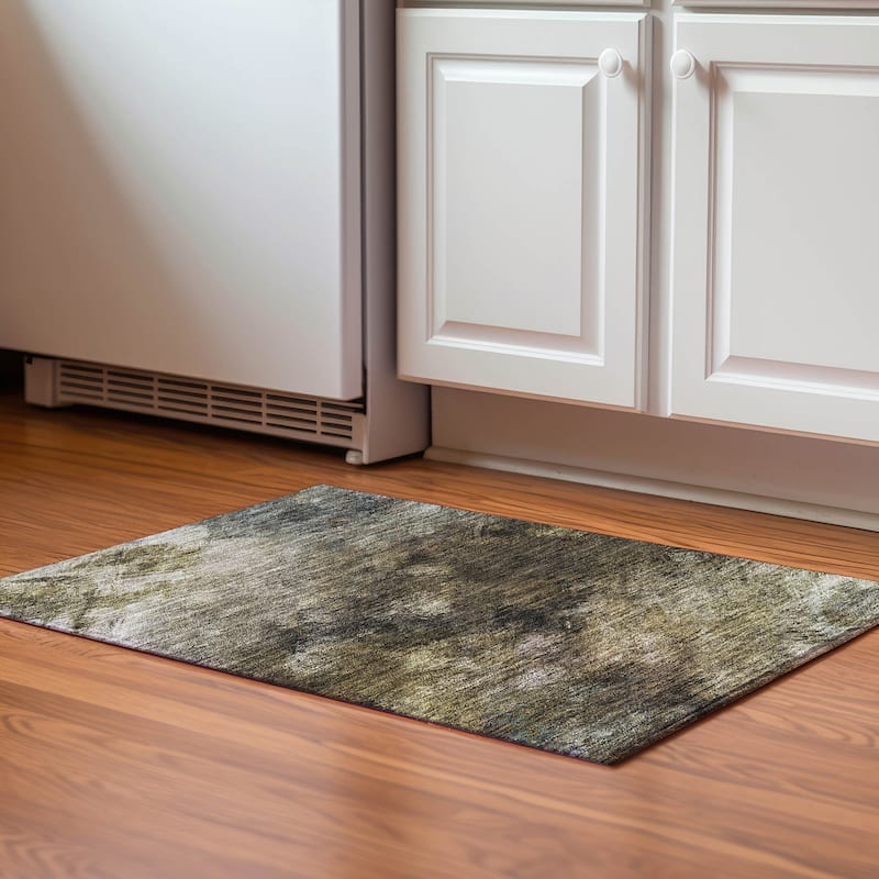 Premium Washable Super Soft Contemporary Abstract Mayfield Rug - Chocolate - 1' 8" x 2' 6" - Rectangle
