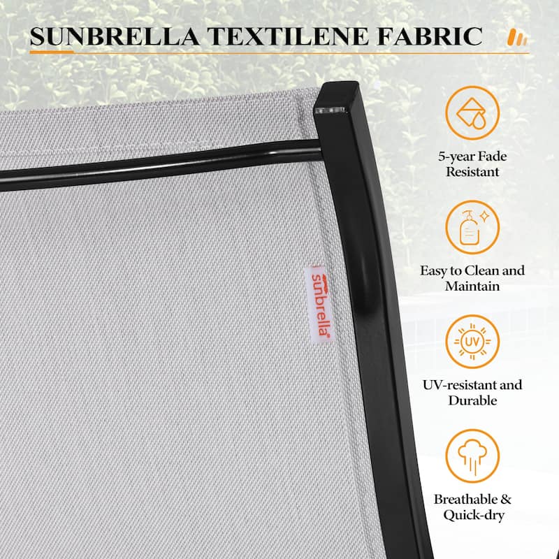 7/9/11-Piece Outdoor Patio Dining Set Aluminum Dining Table and Sunbrella Swivel Chairs