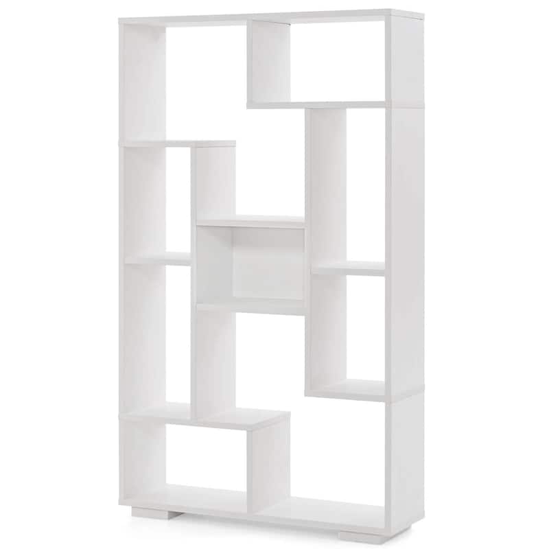 47'' Geometric Bookshelf Tall Bookcase with Multiple Open Shelves