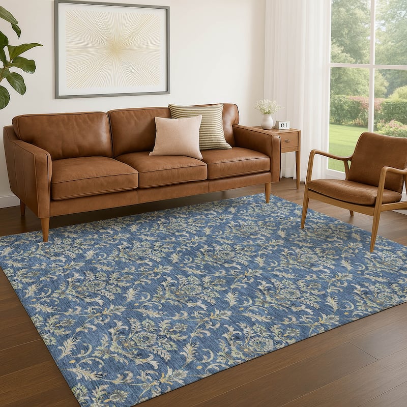 Machine Washable Indoor/ Outdoor Traditional Marrakesh Chantille Rug