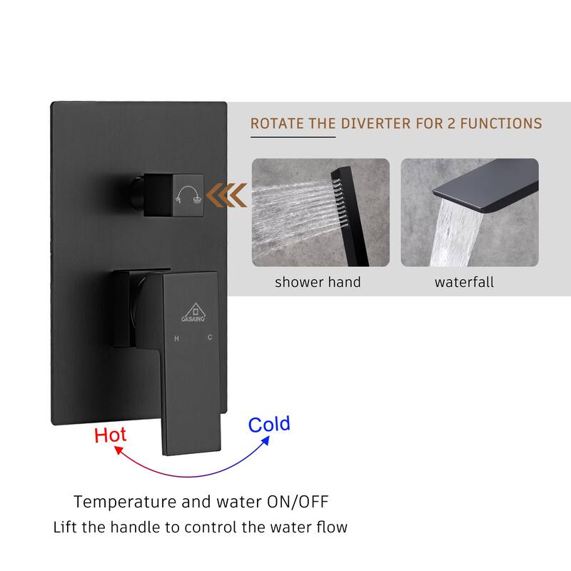 Wall Mounted Bathtub Faucet Set With Handheld Shower Head
