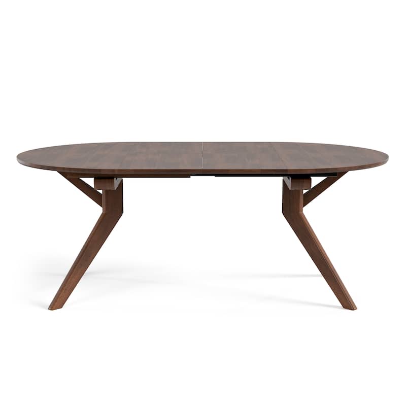 Furniture of America Abigail V Mid-Century Modern 5-Piece Rich Walnut Solid Wood Convertible Dining Set with Butterfly Leaf