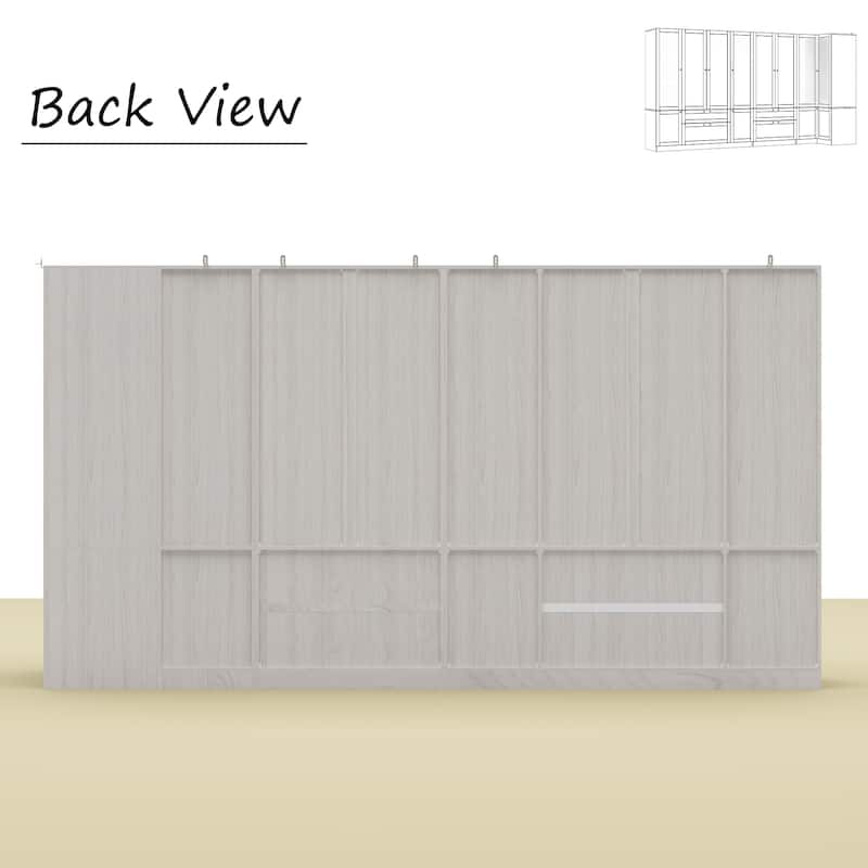 Modular Modern Glass Door Wardrobe:Storage Closet Solution Armoire