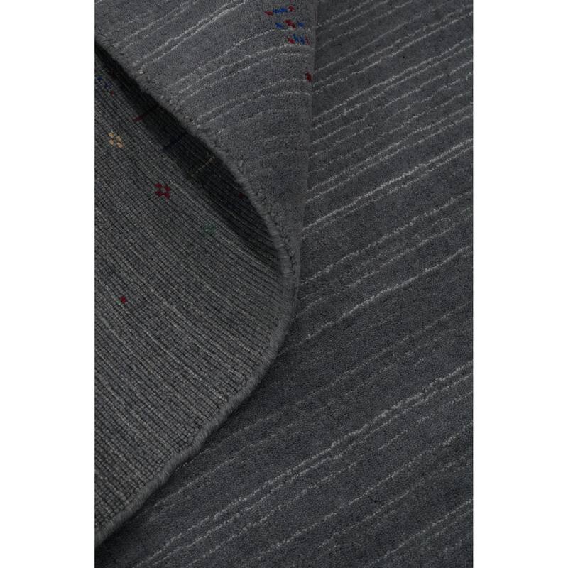 Hand Knotted Oriental 100% Wool Carpet Tribal Tribal Greys & Charcoal Gabbeh Area Rug - 10' 1'' X 8' 3''