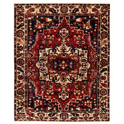 ECARPETGALLERY Hand-knotted Kayseri Vintage Red Wool Rug - 5'4 x 6'7
