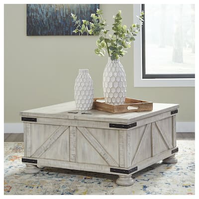 Signature Design by Ashley  Carynhurst Cocktail Table with Storage - 36"W x 36"D x 18"H