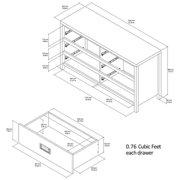 dimension image slide 1 of 2, Little Seeds Monarch Hill Haven 6 Drawer Changing Dresser