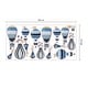 preview thumbnail 7 of 5, Walplus Blue Hot Air Balloons Children Wall Stickers DIY Nursery Decor