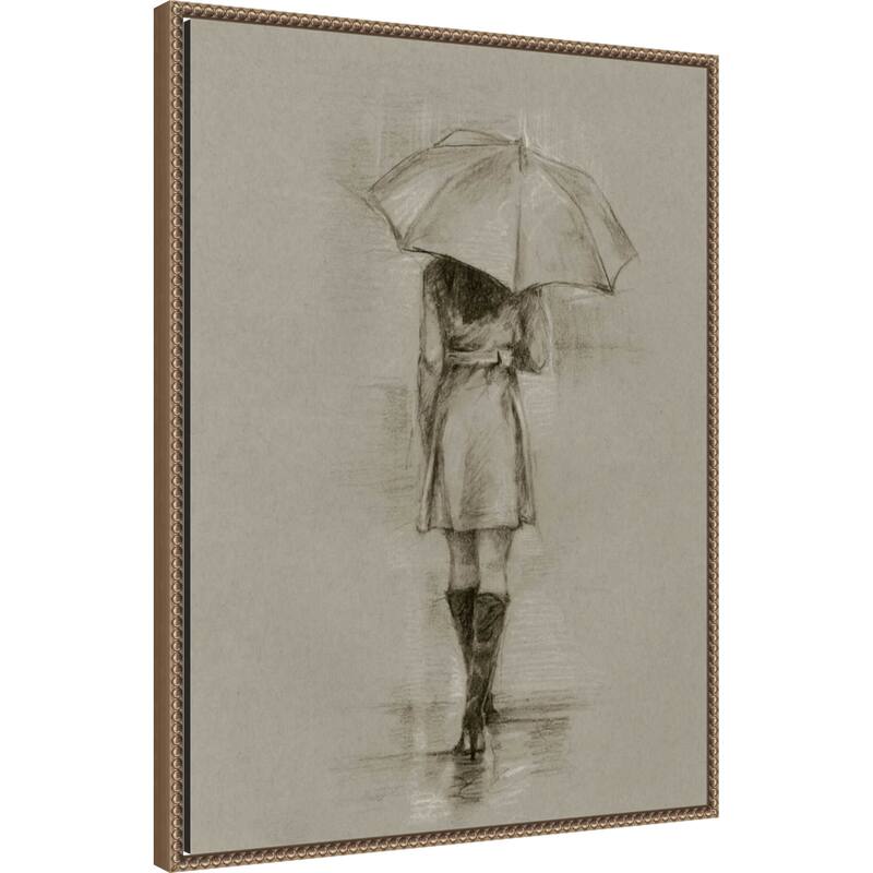 Rainy Day Rendezvous No. 1 by Ethan Harper Framed Canvas Wall Art Print