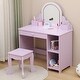 preview thumbnail 10 of 22, Kids Vanity Desk with Mirror and Lights