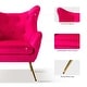 preview thumbnail 78 of 107, Eusebio Tufted Velvet Accent Chair with Wingback, Arms, and Metal Gold Legs for Living Room or Bedroom by HULALA HOME