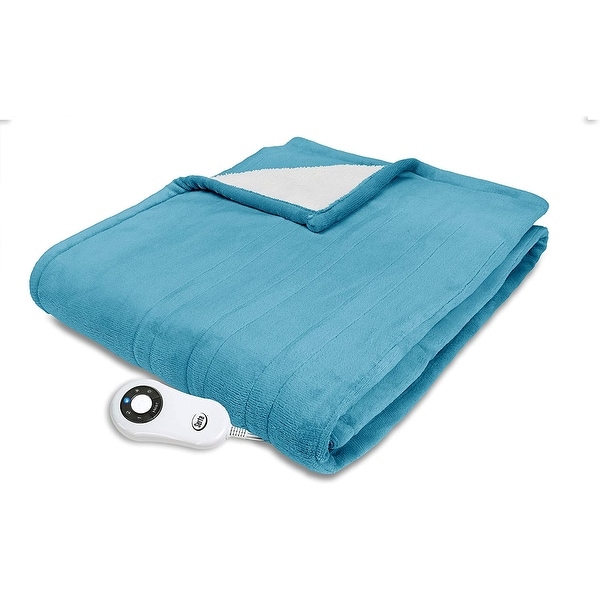 Super Soft Reversible Microplush Sherpa Heated Electric Throw