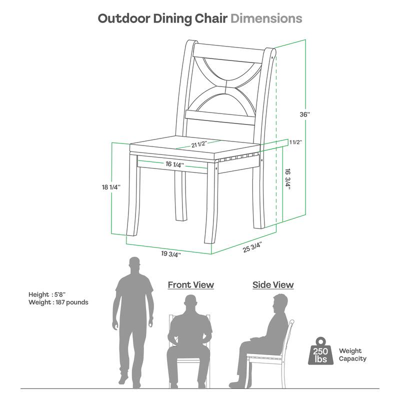 Cambridge Casual Lowell 5-Piece Teak Patio Square Dining Set