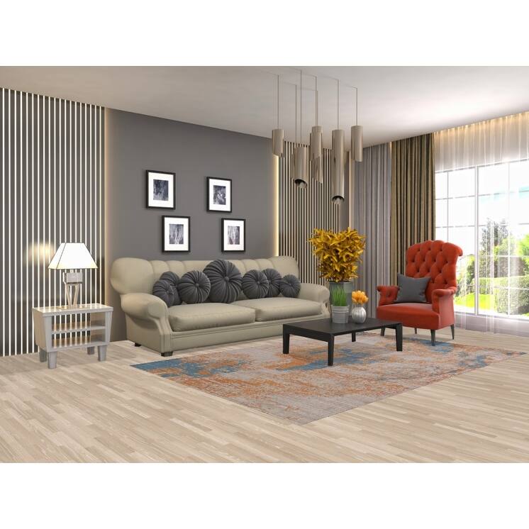 Modern Abstract Area Rug Handmade Wool Carpet - 5'4"x 8'4"